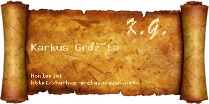 Karkus Gréta névjegykártya